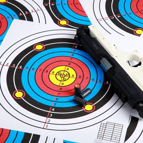 Fainne 200 Sheets Paper Shooting Range Targets for Pistol 12 x 12 Inch High Visibility Target Paper Bulk for Hunting Accessories Indoor Outdoor Shooting Practice(Circular)