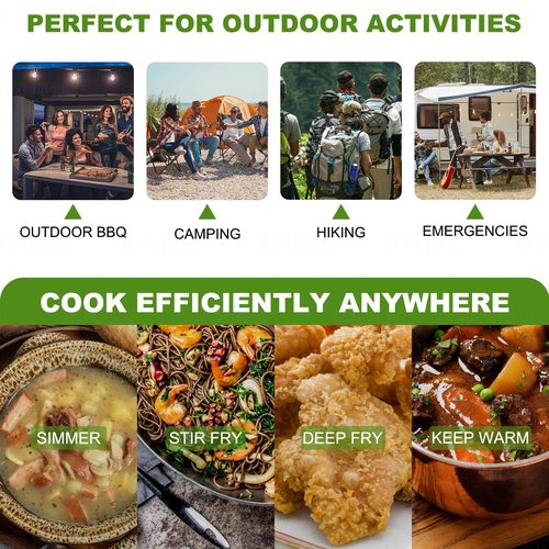 MOZODAWN Dual Fuel Camp Stove, 12000 BTU Portable Propane/Butane Stove with Case, Adapter Hose, Wind Guard, Single Burner Propane Stove for Home Kitchen, Camping, Picnics, Hiking, Fuel Not Included