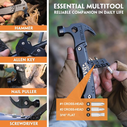 Fathers Day Ideal Gifts for Dad - Gifts for Dad, Fathers Day Dads Gift - Dad's Present from Daughter Wife, Dads Birthday Gift - Multitool Hammer, Christmas Stocking Stuffers for Stepdad, Husband, Men