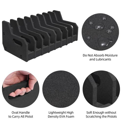 EZshoot Foam Pistol Rack for Gun Safe Shelf Handgun Rack Pistol Stand for Storage Revolver Rack Pistol Holder Gun Cabinet Accessories for Storage