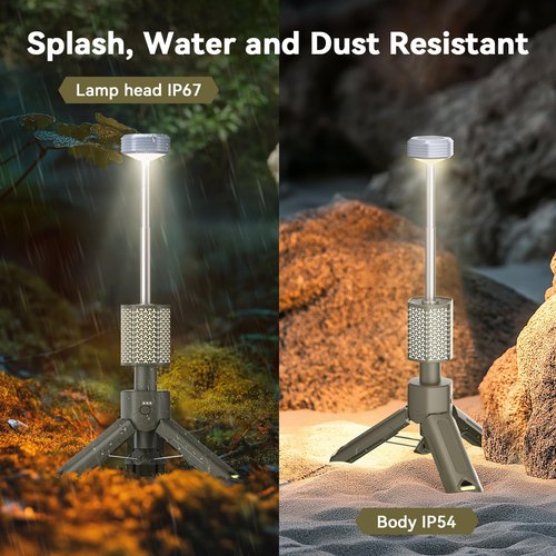 MORIKO Camping Lights Rechargeable Telescopic, Portable Collapsible Magnetic Lantern Camping Essentials, 10,500mAh IP67 Waterproof LED Flashlights, Camping Gear for Hiking Fishing Travel Emergency