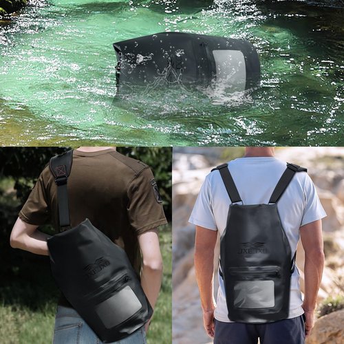 JXE JXO 15L Waterproof Faraday Dry Bag for Electronic Device Security | Military-Grade EMP & RFID Signal Blocking, Anti-Tracking & Hacking Protection, Data Privacy Shield for Mobile Devices （Matte）