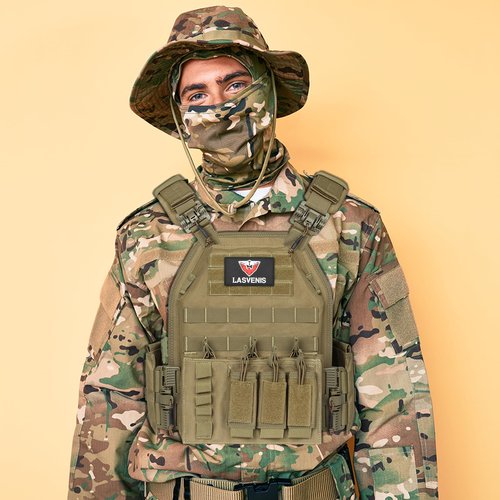 LASVENIS Quick Release Tactical Vest Lightweight Vests Adjustable Tactical Vest for Outdoor Training