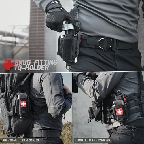 WYNEX Tourniquet Holder Pouch, Tactical TQ Belt IFAK Pouch Trauma Shears Holder Tourniquet Holster Universal EMT Medical MOLLE Attachment for Duty Belt Vest Carrier Accessories