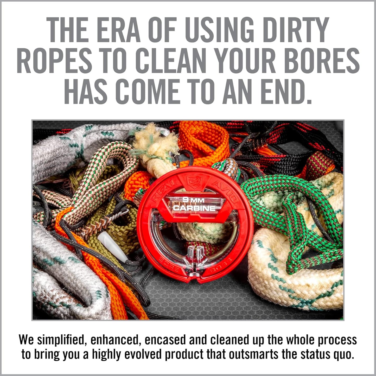 Real Avid Bore Boss Gun Cleaning System - Rapid Pull Through Barrel & Bore Cleaning Cable with Integrated Brush & Mop - Choose Style Below
