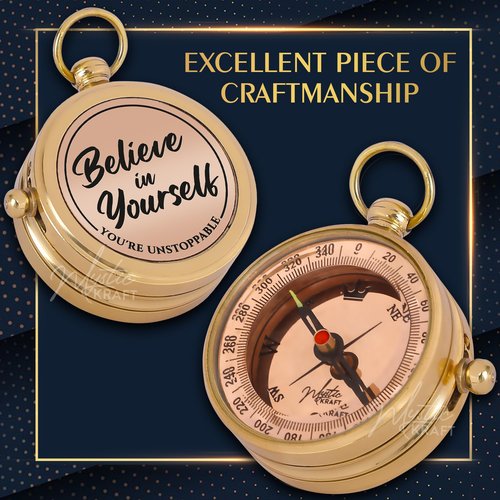 MYSTICKRAFT to My Son Engraved Pocket Compass | 2025 College Graduation Gifts for Him | Gift for Son | High School Graduation Compass | Promotion Gift