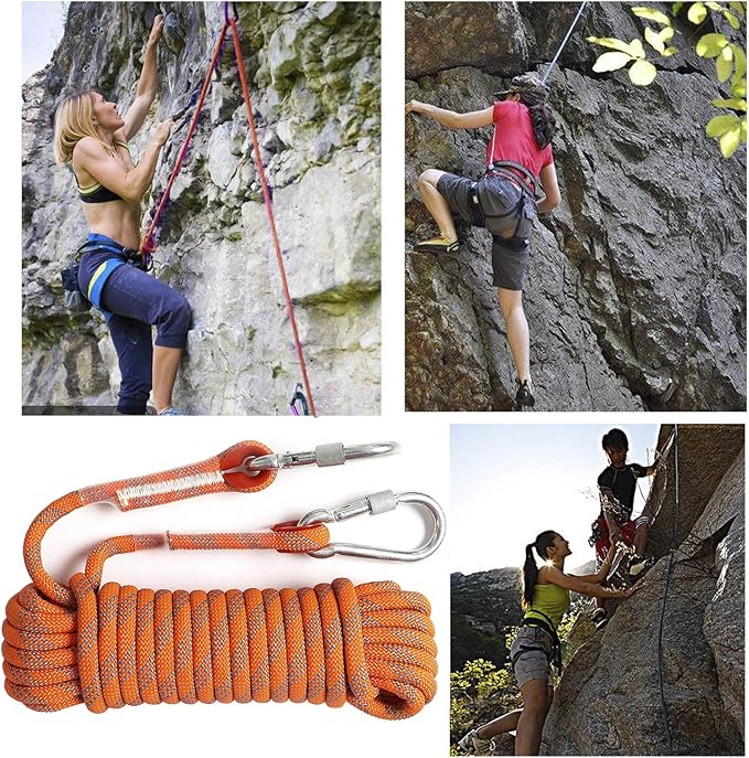 Static Climbing Ropes 35FT,50FT,100FT,150FT,200FT,250FT(Diam 10mm,16mm)