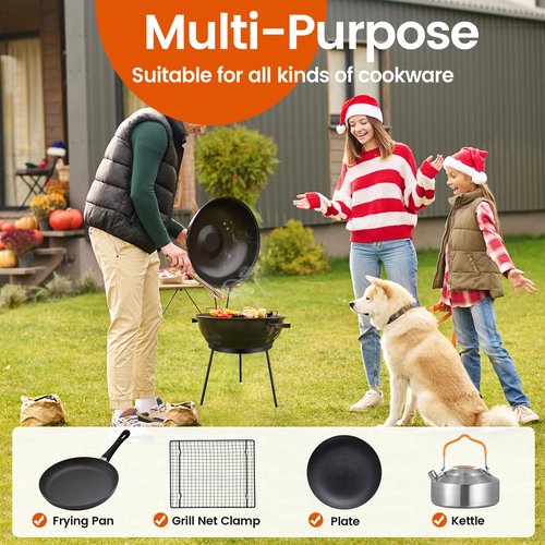 Campfire Tripod for Cooking - Campfire Cooking Equipment, Outdoor Fire Pit Stand, High Temperature Resistant Removable Camping Tripod for Cooking Dutch Oven,Jetboil,Griddle