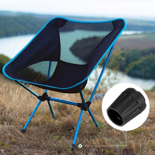 M METERXITY 4-Pack Anti-Slip Camping Chair Foot, 16mm Folding Camp Chair Replacement Feet for Folding Chair Stool/Fishing/Hiking Outdoor/Camping/Picnic/Uneven Floor [Black]