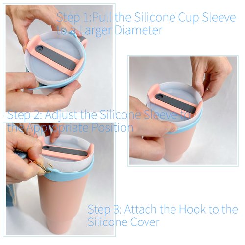 Removable Water Bottle Carrier Strap For Stanley Cup 40/30/20 oz Tumbler,Holder with Strap Accessories Lanyard Also for for Owala/Hydro Flask/Simple Modern/Yeti Insulated Water Bottle 16-46 Oz Pink