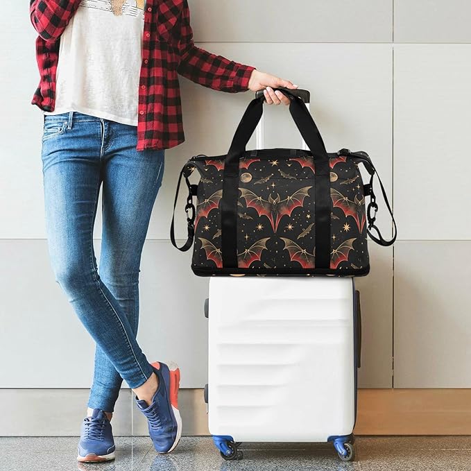 Women's Weekender Duffle Bag for Travel and Gym with Toiletry and Shoes Compartment