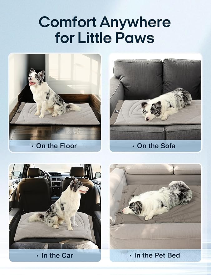 ZonLi Dog Cooling Mat, 59" x 40"Extra Large, Waterproof Cooling Pad for Dogs & Cats, Portable & Durable Pet Mat for Crate, Trunk, Camping, Outdoors, Machine Washable, Pebble Grey