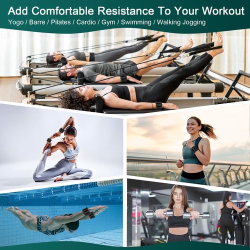 Ankle & Wrist Weights for Women and Men, Wearable Strong Arm & Leg Weights Set of 2 (1Lb Each), Adjustable Wrist Ankle Weights for Home Gym, Yoga, Walking, Running, Dance, Pilates, Cardio, Aerobics