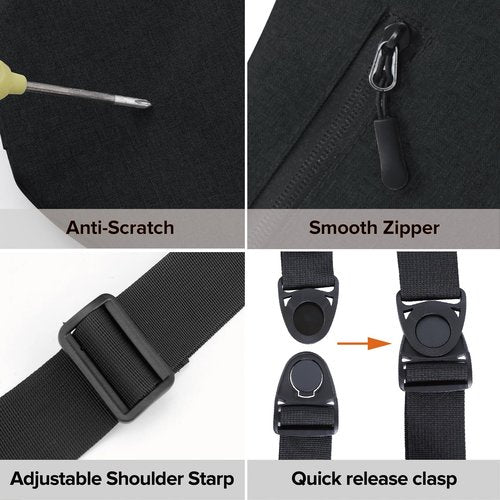 MAYMOONER Men Small Sling Shoulder Crossbody Bag, Lightweight Anti-theft One Strap Casual Chest Bag Slim Backpack for Outdoor Walking Trip Hiking Biking Fits Up to 8.3 inch iPad Mini (Black)