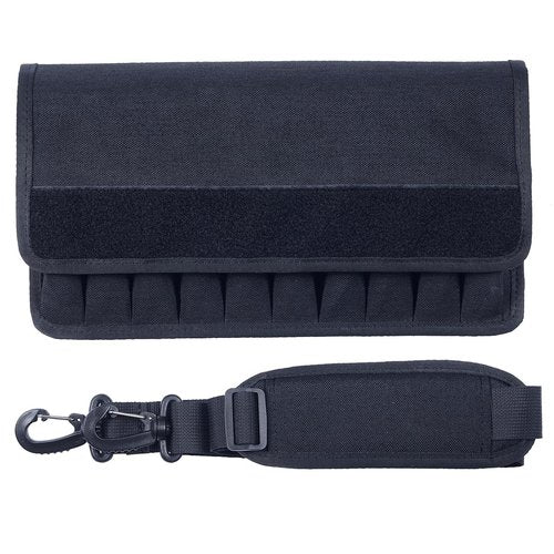 Pistol Magazine Storage Pouch,Molle10 Mag Pouch with Removeable Flaps,Ammo Mag Holder Fits Most Single and Double Magazines (Black 10 Line Double Stack)