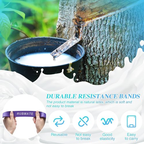 RUBMATE Resistance Bands, Long Resistance Bands Set for Working Out, Fitness, Training, Pull Up Assist Bands - Workout Bands, Exercise Bands, Physical Therapy for Men Women