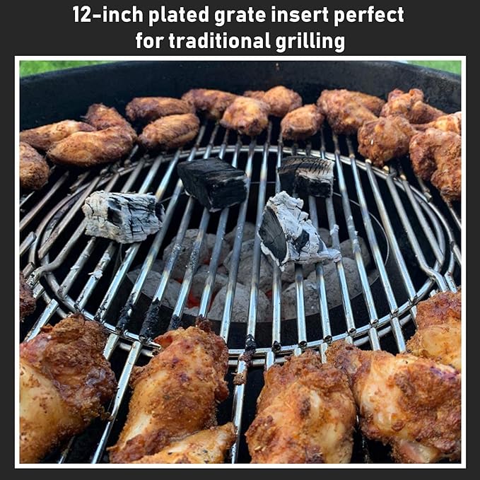 X Home Grill Grate for 22 Inch Weber Charcoal Grill, Upgraded 8835 Gourmet BBQ System Hinged Cooking Grate, 21.5 x 21.5 Inch