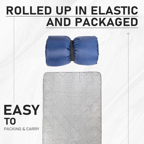 Solaris Waterproof Sherpa Outdoor Blanket, 60” x 80” Insulated Oxford, Packable for Stadium Camping & Cold Weather, Ideal for Soccer Moms, Pets, Picnics, Concerts, Navy Gray