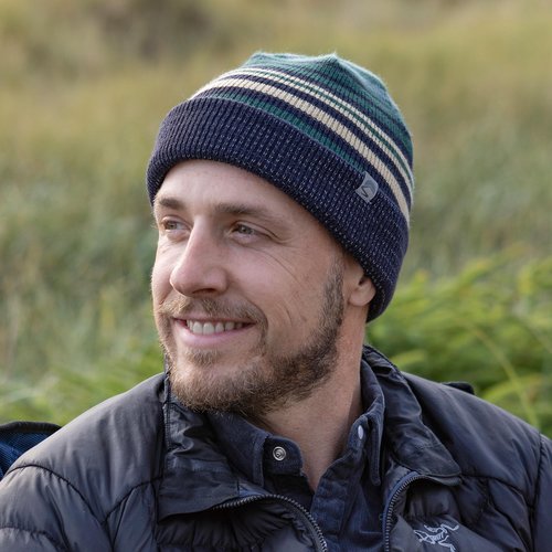 Sunday Afternoons Myriad Reflective Beanie, Darkest Navy Stripes, One Size