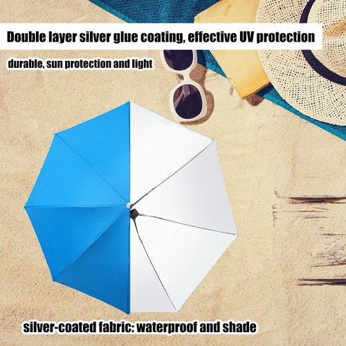 MUFEKUM 4 Pack Folding Waterproof Umbrella Hats for Adults - Hands-Free Head Umbrella Caps with Head Strap for Outdoor Parties, Fishing, Sun, Rain, Beach, Golf, Hiking