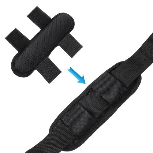 2 Pack Black Shoulder Strap Pad, Extra Thick Shoulder Strap Pad, Removable Luggage Bags Shoulder Strap Pads, Universal Replacement Shoulder Pad, Guitar Strap Pad, Fastener Cushions for Shoulder Bags