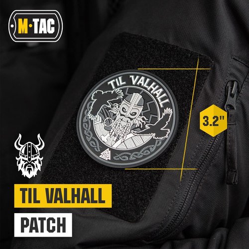 M-Tac Morale Patches Nordic Invasion - PVC 3D Military Tactical Patch Viking - Til Valhall (Gray (Til Valhall))