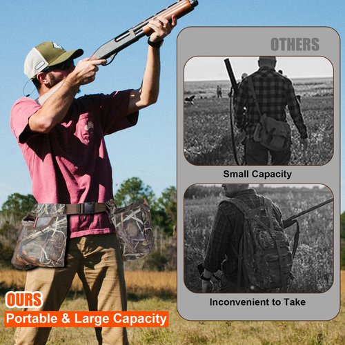 Dove Hunting Belt - AYAMAYA Adjustable Dove Belts with Detachable Game Pouch, Shell Bags, Water Bottle Carrier, Shotgun Shell Pouch for Bird Hunting, Squirrel, Duck Hunting Bag Gear