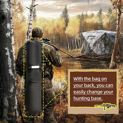 YOLENY 270° See Through Blind for 2-3 Person, Portable Pop Up Ground with Carrying Bag - Resilient Tent, Zip Door & Silent Windows for Deer & Turkey Hunting
