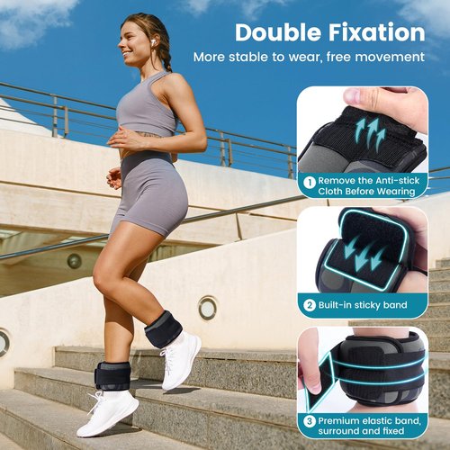 Sportneer Ankle Weights for Men Women Kids Strength Training Leg Weights Set Comfortable and Soft Perfect for Dancing Running Walking Fitness Workout (Gray)