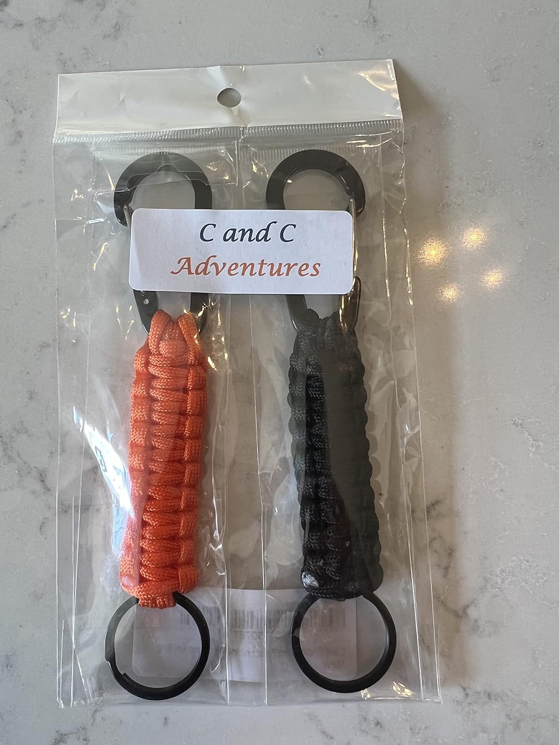 Paracord Lanyard Keychain with Carabiner Hook and Key ring