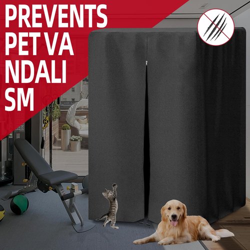 Gym Rack Cover, with Waterproof Zipper,Suitable for Squat Rack/Weight Lifting Rack/Home Gym Workout Equipment Protective Cover,420D Oxford cloth UV protection, Dustproof (55.8" x 40" x 80")
