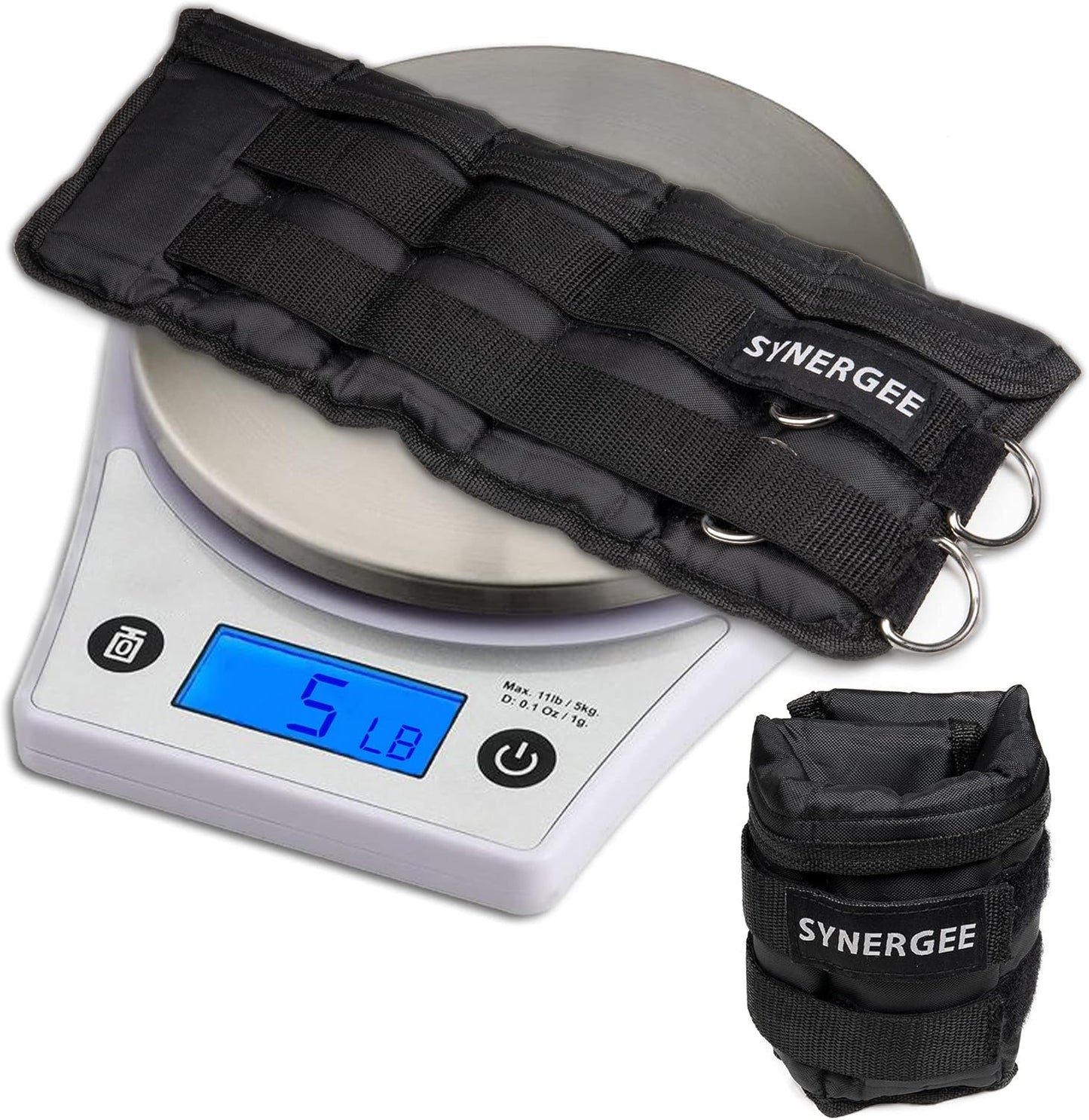 Synergee Comfort Fit Adjustable Ankle/Wrist Weights (Set of 2). Available in 5lb, 10lb & 20lbs. One Size Fits All.