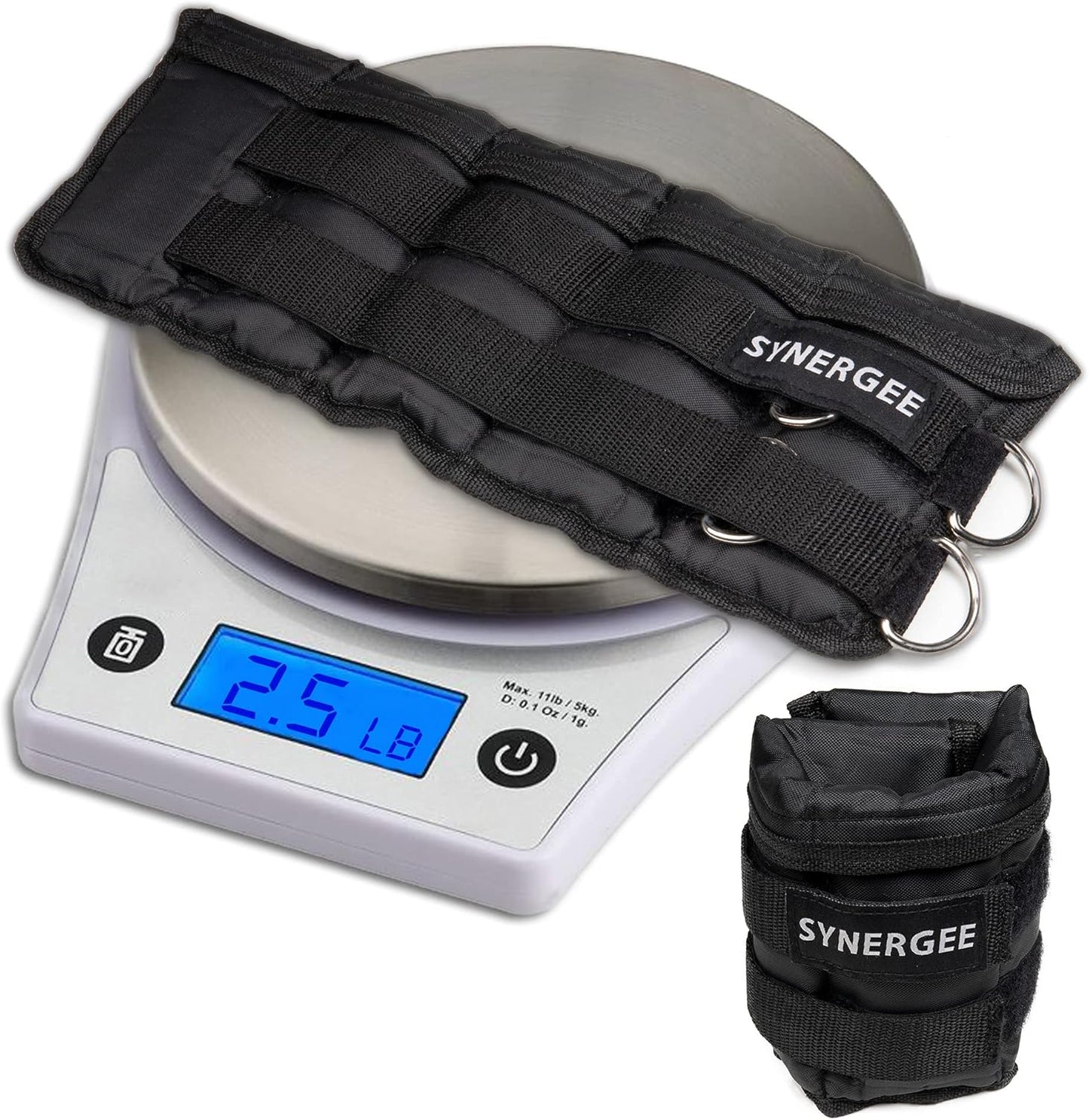 Synergee Comfort Fit Adjustable Ankle/Wrist Weights (Set of 2). Available in 5lb, 10lb & 20lbs. One Size Fits All.