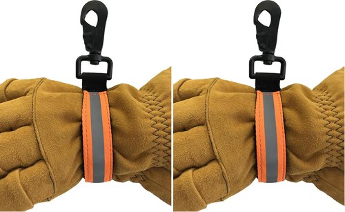 LINE2design Heavy Duty Firefighter Glove Strap with Orange Reflective Trim - Ultimate Turnout Gear Bags Firefighting Glove Safety Strap