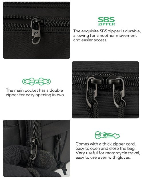 WATERFLY Fanny Pack Waist Packs: Crossbody Belt Bag Fanny Packs for Women Men with 7 Zipper Pockets Adjustable Strap Waist Bag Hip Pack for Traveling Cycling Running Hiking-Black
