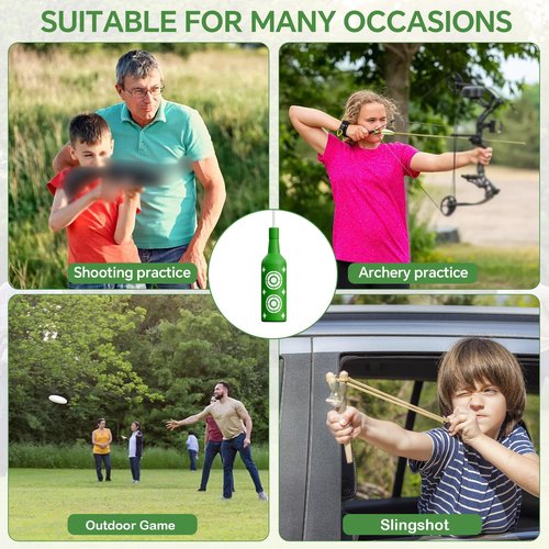 DUHARS 6 Pack Plastic Bottles Shooting Targets, Resetting Targets for Shooting Range, with Rope for Firearm Target Practice, Reactive Targets Outdoor, Backyard, Indoor, Portable