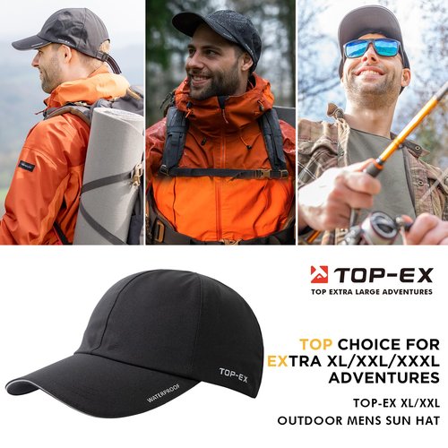 TOP-EX Large Waterproof Men Women Navy Running Hydro Cooling Hat Baseball Cap for Big Heads