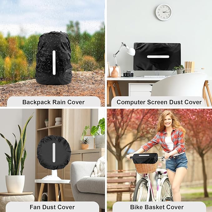 LAMA 2 Pack Waterproof Rain Cover for Backpack, Reflective Rucksack Rain Cover for Anti-dust/Anti-Theft/Bicycling/Hiking/Camping/Traveling/Outdoor Activities (Black, XS)