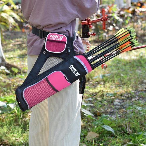 SHENG-RUI Archery Hip Quiver for Arrows, 3 Tubes Adjustable Nylon Arrow Holder Pockets for Youth and Adults Compound & Recurve Bow Practice.