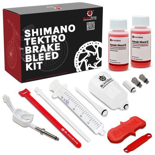 BleedZone Brake Bleed Kit with Mineral Oil Compatible with Shimano & Compatible with Tektro Hydraulic Brakes – Bicycle Hydraulic Brake Bleed Kit – Hydraulic Bike Brakes, MTB, Road Bikes and More