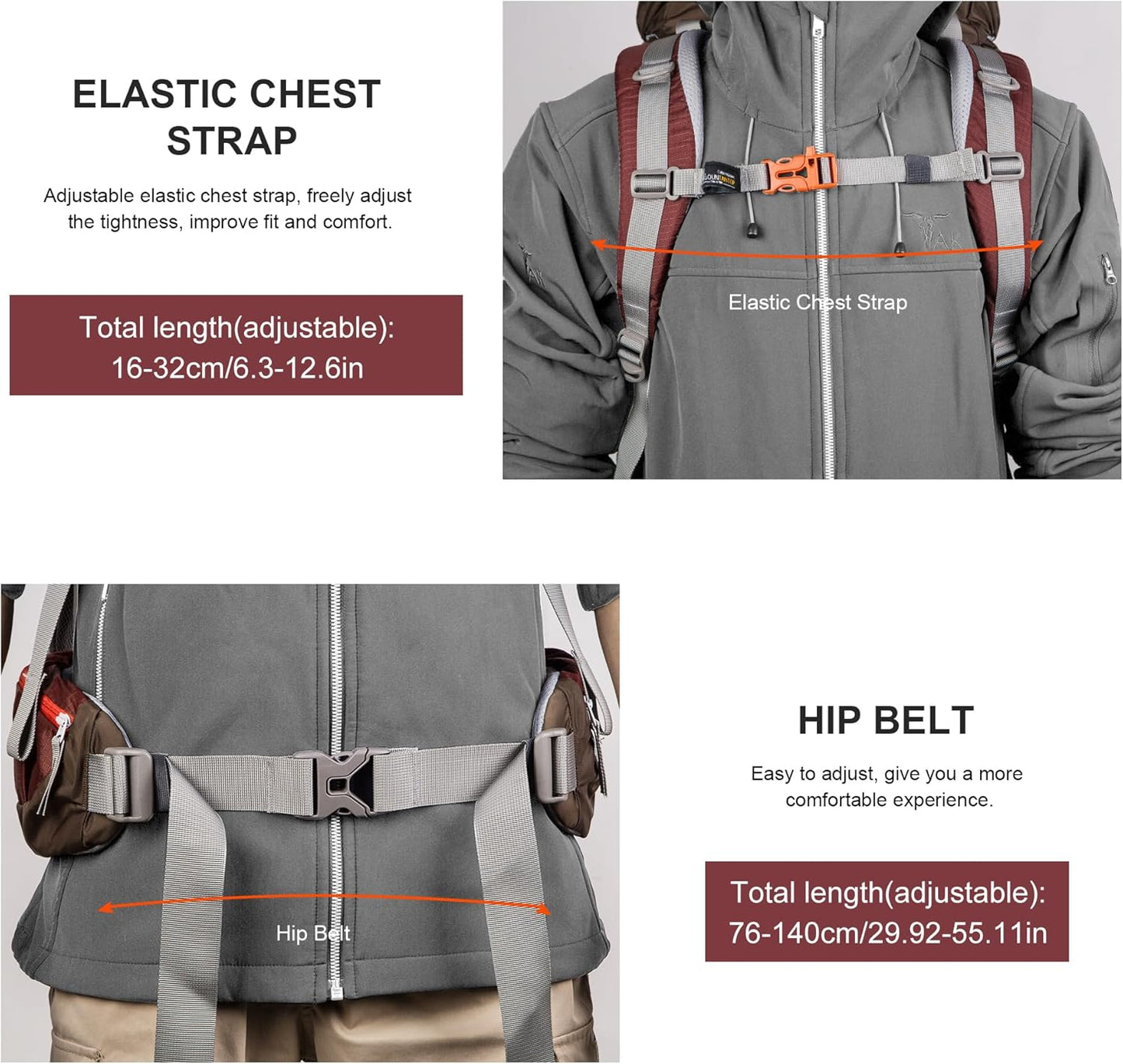 MOUNTAINTOP 70L Internal Frame Backpack Camping Backpacking Hiking Backpack for Men Women with Rain Cover