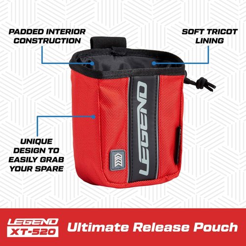 Legend XT520 Quick Release Pouch & Finger Tab Bag | Interior Divider for Better Organization & Storage of Release Aids | Attaches to Standard 2" Belt | Quick Drawstring Closure