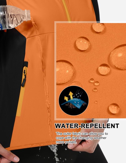 Little Donkey Andy Windproof Sleeveless Vest Jacket for Women, Water-Repellent Stretch Sports Vest for Cycling, Running (Orange XS)