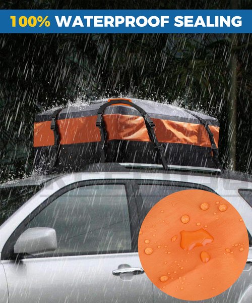 UBOG 15 Cubic Feet Roof Rack, Rooftop Cargo Carrier, Soft-Shell Carriers with Anti-Slip Mat for All Cars with/Without Rack