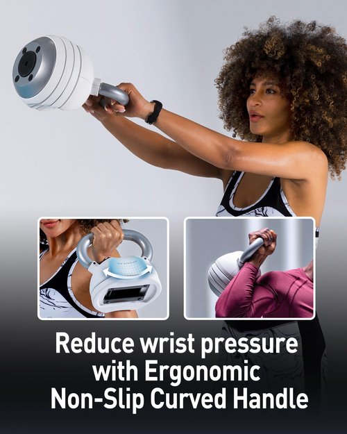 BYZOOM FITNESS Adjustable Kettlebell 30lb Weight Training Fitness Exercise Full Body Workout 5 in 1 for Home Gym Beginners Woman