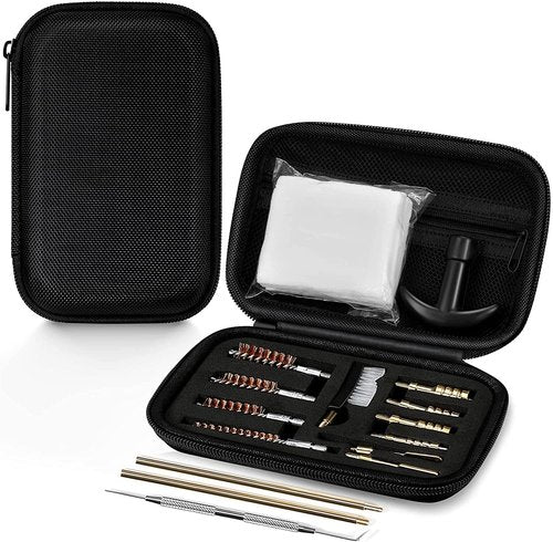 International Tool Company 16PCS .22 .38 .40 .45cal Universal Gun Cleaning Chamber Brush Cleaning Kit Accessories Aluminum Gun Cleaning Kit Aluminium Case Box Ak Brush