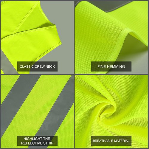 GOOFIT High-Visibility Children's Safety Vest Yellow Reflective Vest Breathable Universal Size Protective Vest for Boys and Girls Pack of 5
