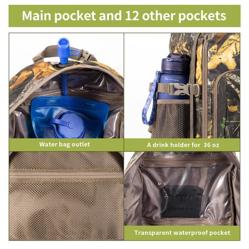 ALLBLESSED Waterproof Hunting Backpack for Bow Rifle with Binocular Harness Chest Pack for Gun and Bow Holder duck Waterfowl hunting accessories