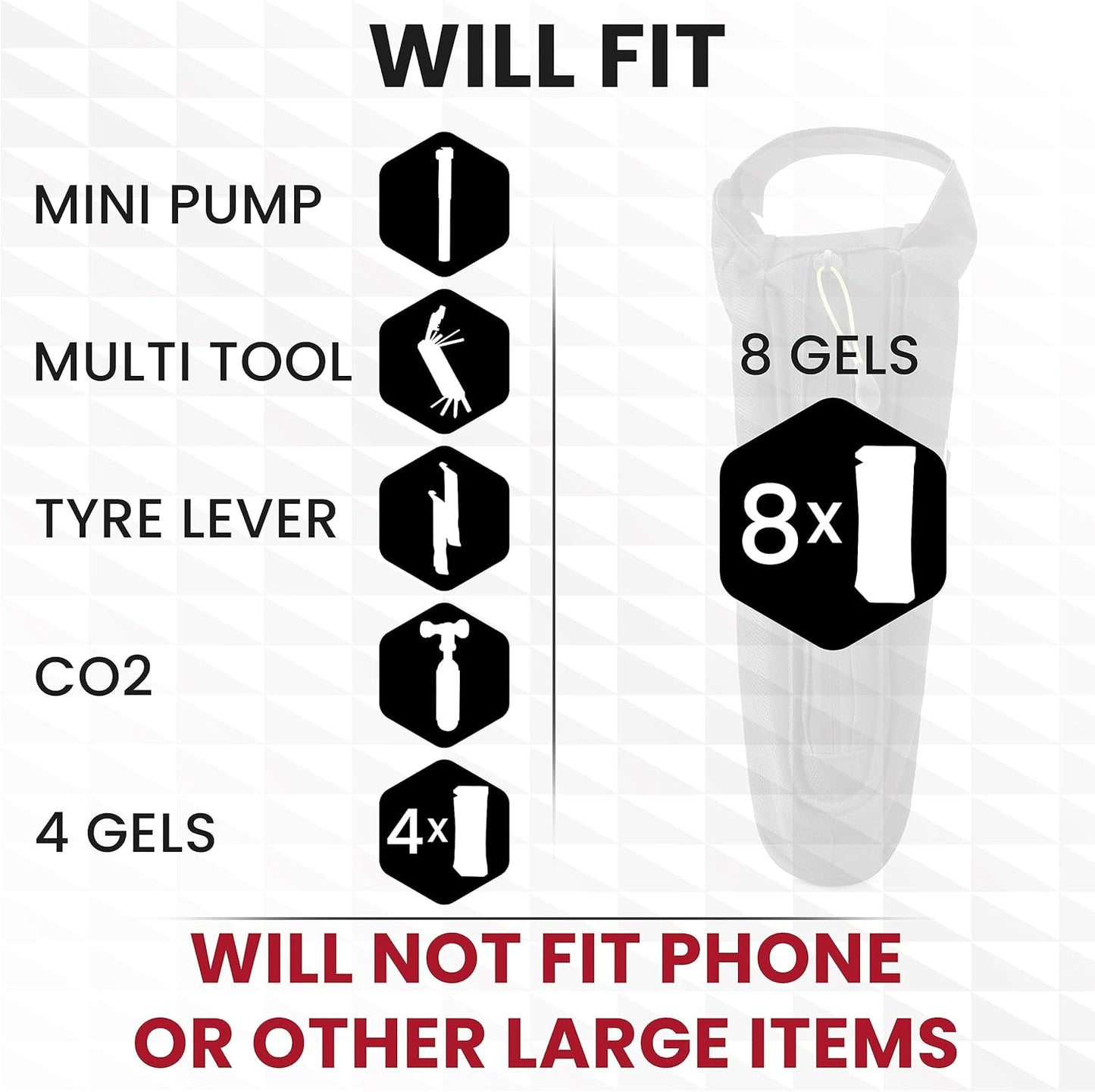 SLS3 Aero Top Tube Bike Bag - Small, Stable & Secure for TT and Triathlon Racing – Tri and Cycling Accessories - Premium Low Profile Design Reduces Drag - Custom Fit Bike Top Tube Bag