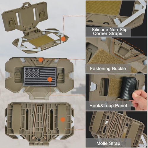 tactifans Tactical Plate Carrier Phone Mount, Universal Molle Phone Holder,Tactical Phone Holder Foldable Navigation Board for Tactical Vest Attachments